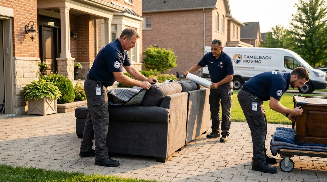 Large estate moving crew wrapping furniture in Fall City, WA